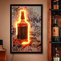 ‘On The Rocks’ Neon LED Large Framed Wall Art