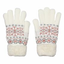 Cozy Cream Fair Isle Snowflake Women’s Gloves