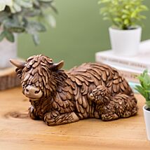 Hughie Highland Cow & Calf Ornament
