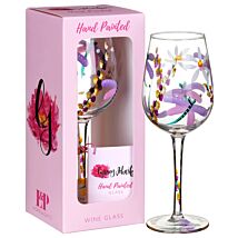 Dragonflies & Daisies Wine Glass
