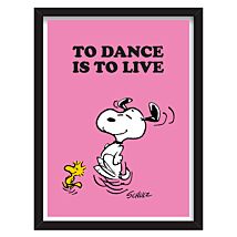 Peanuts To Dance Is To Live Snoopy A3 Framed Art Print
