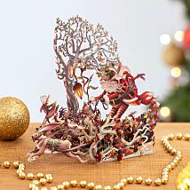 Hare Racing 3D Christmas Card