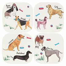 Debonair Dogs Bamboo Set Of 4 Coasters