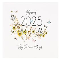 ‘Married 2025’ Floral Wedding Card