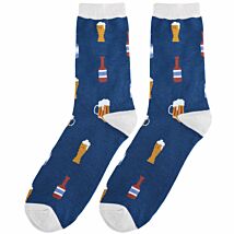 Navy Here’s to Beer Men’s Bamboo Socks