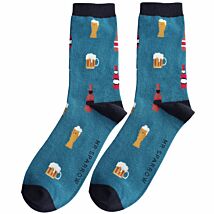 Teal Here’s to Beer Men’s Bamboo Socks