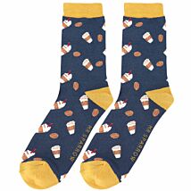 Navy Takeaway Coffee Men’s Bamboo Socks