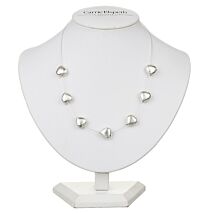Brushed Silver Hearts Necklace