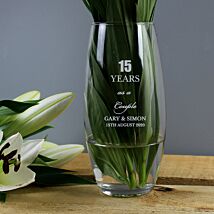 Personalised Anniversary Glass Bullet Vase