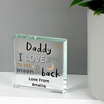 Personalised To The Moon and Back Large Crystal Token