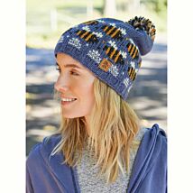 Beehive Denim Bobble Beanie Hat