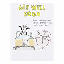Funny Farm Medical Notes Get Well Soon Card
