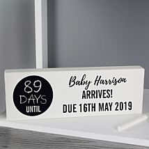 Personalised Classic Countdown Wooden Block Sign