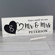 Personalised Rustic Countdown Wooden Block Sign