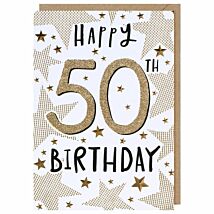 Bijou Stars 50th Birthday Card