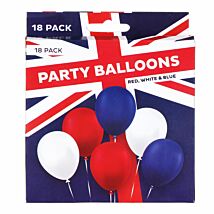 Pack of 18 Red, White and Blue Balloons