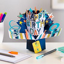 ‘Happy Birthday’ Stars Pop Up Card