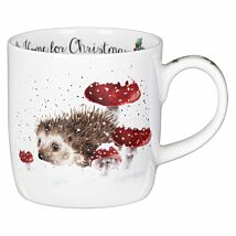 ‘Home For Christmas’ Hedgehog Fine Bone China Mug