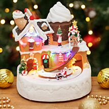 Assorted 20cm LED Animated Gingerbread House Scene 