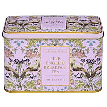 Song Thrush Pink Tea Caddy with 40 English Breakfast Tea Bags