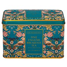 Song Thrush Teal Tea Caddy with 40 English Breakfast Tea Bags