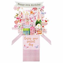 Clever Cubes Pink Birthday Icons 30th Birthday 3D Card