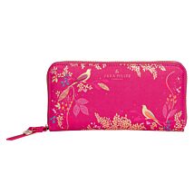 Pink Chelsea Birds Large Zip Purse
