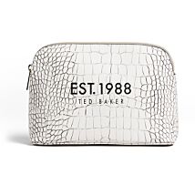 LAVELO Imitation Croc White Makeup Bag
