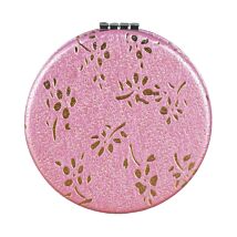 Pink Stencil Flower Personal Mirror