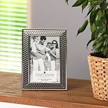 Silver-Plated Wide Edge Triangle Design Photo Frame 4x6