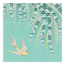 Swift & Trailing Florals Green Greetings Card