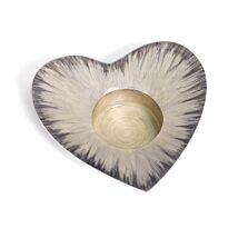 Azeti Brushed Silver Heart Tealight Holder
