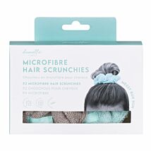 Grey & Mint Pack Of Two Microfibre Hair Scrunchies