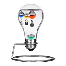 14cm Light Bulb Galileo Thermometer on Metal Stand