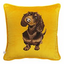 ‘Little Sausage’ Dachshund Embroidered Cushion