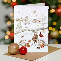 ‘Home for Christmas’ Countryside Animals Advent Calendar Card