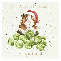 'Sprouts' Guinea Pig Christmas Card