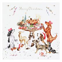 ‘A Festive Feast’ Dogs Christmas Card