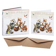 'The Christmas Party' Set of 8 Gold Foiled Christmas Cards