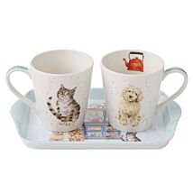 ‘Country Kitchen’ 3 Piece Mug & Tray Set