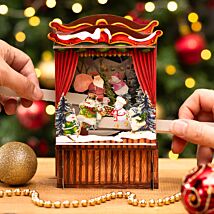 Snowmen Paper Theatre 3D Pop Up Christmas Card