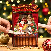 Santa’s Sleigh Paper Theatre 3D Pop Up Christmas Card