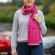 Hot Pink Mini Stars Winter Scarf