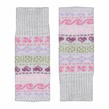 Pink Nordic Fingerless Gloves