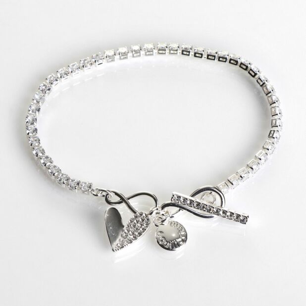 Equilibrium Silver Plated Te Amo Two Halves Heart T Bar Bracelet Temptation Gifts