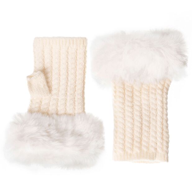 Fingerless gloves with fur cuffs deals