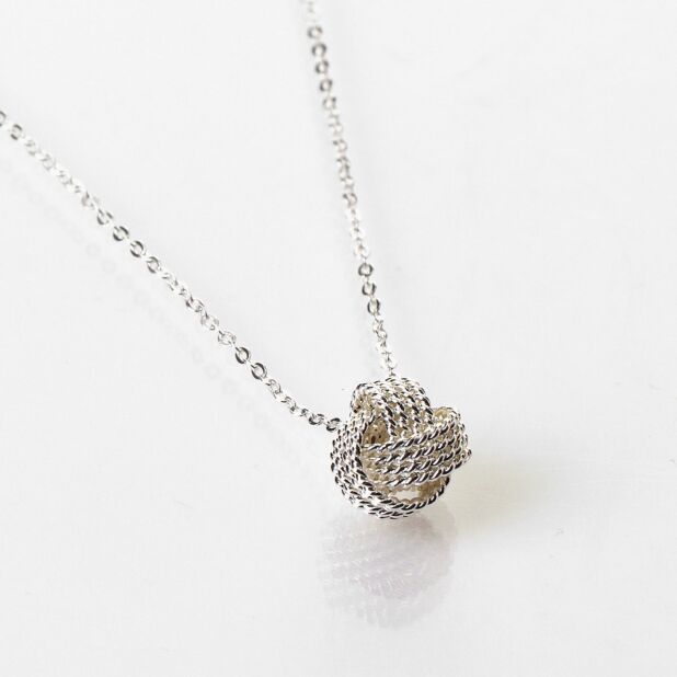 Silver rope knot necklace clearance