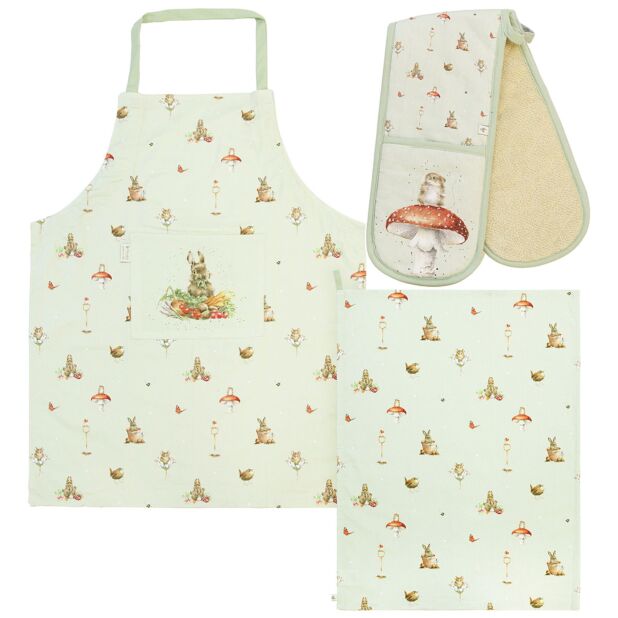 Gift Set Apron Oven Glove Tea Towel