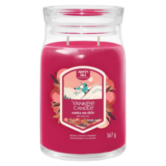 Santa On Skis Signature Large Jar Candle