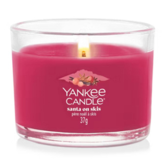 Santa On Skis Single Signature Filled Votive